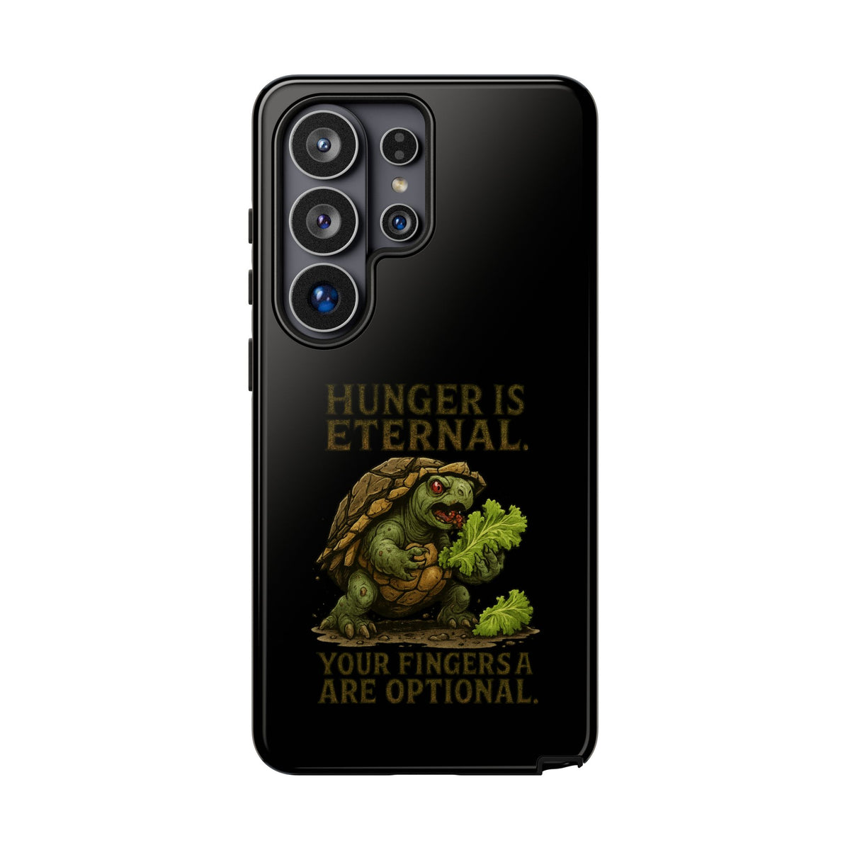 Phone Case — "Hunger Is Eternal, Your Fingers Are Optional" Turtle Monster Design