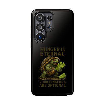Phone Case — "Hunger Is Eternal, Your Fingers Are Optional" Turtle Monster Design