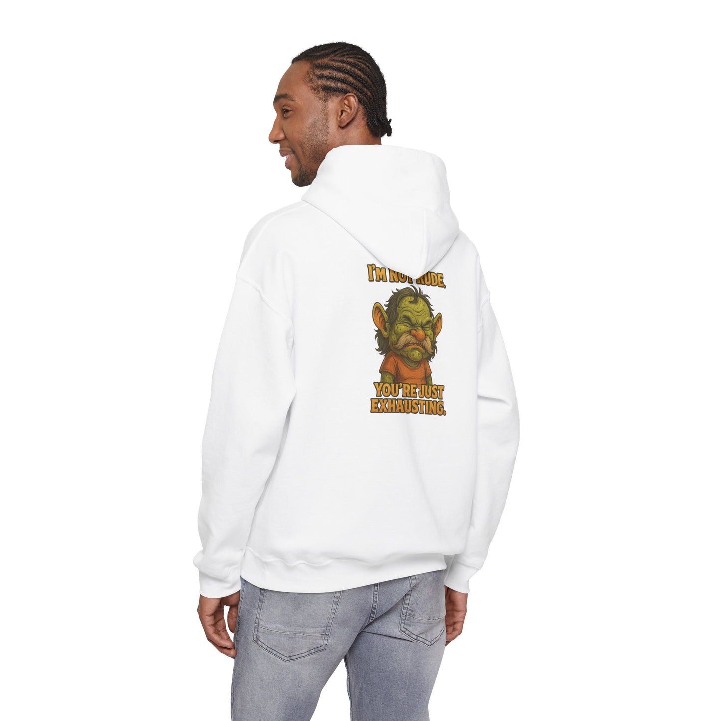 Troll Face Hoodie — "I'm Not Mad, You're Just Exhausting" Graphic Pullover