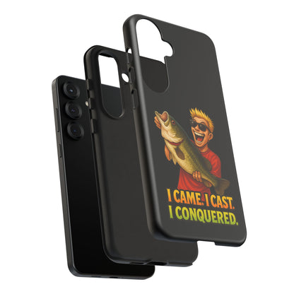 Fishing Phone Case — "I Came. I Cast. I Conquered." Graphic Bass Design