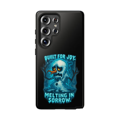 Phone Case — 'Built for Joy, Melting in Sorrow' Blue Melting Snowman Protective Case