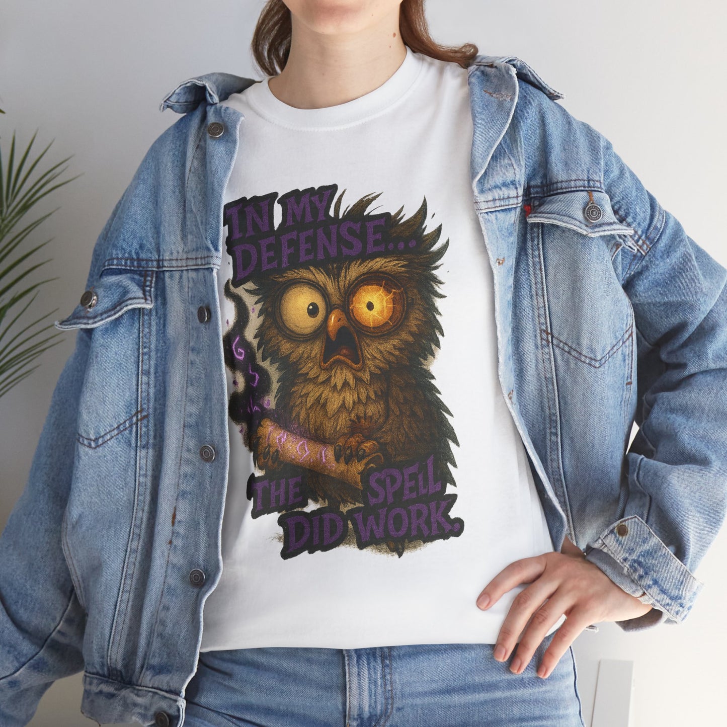 Owl Wizard Illustration Tee | "In My Defense The Spell Did Work"