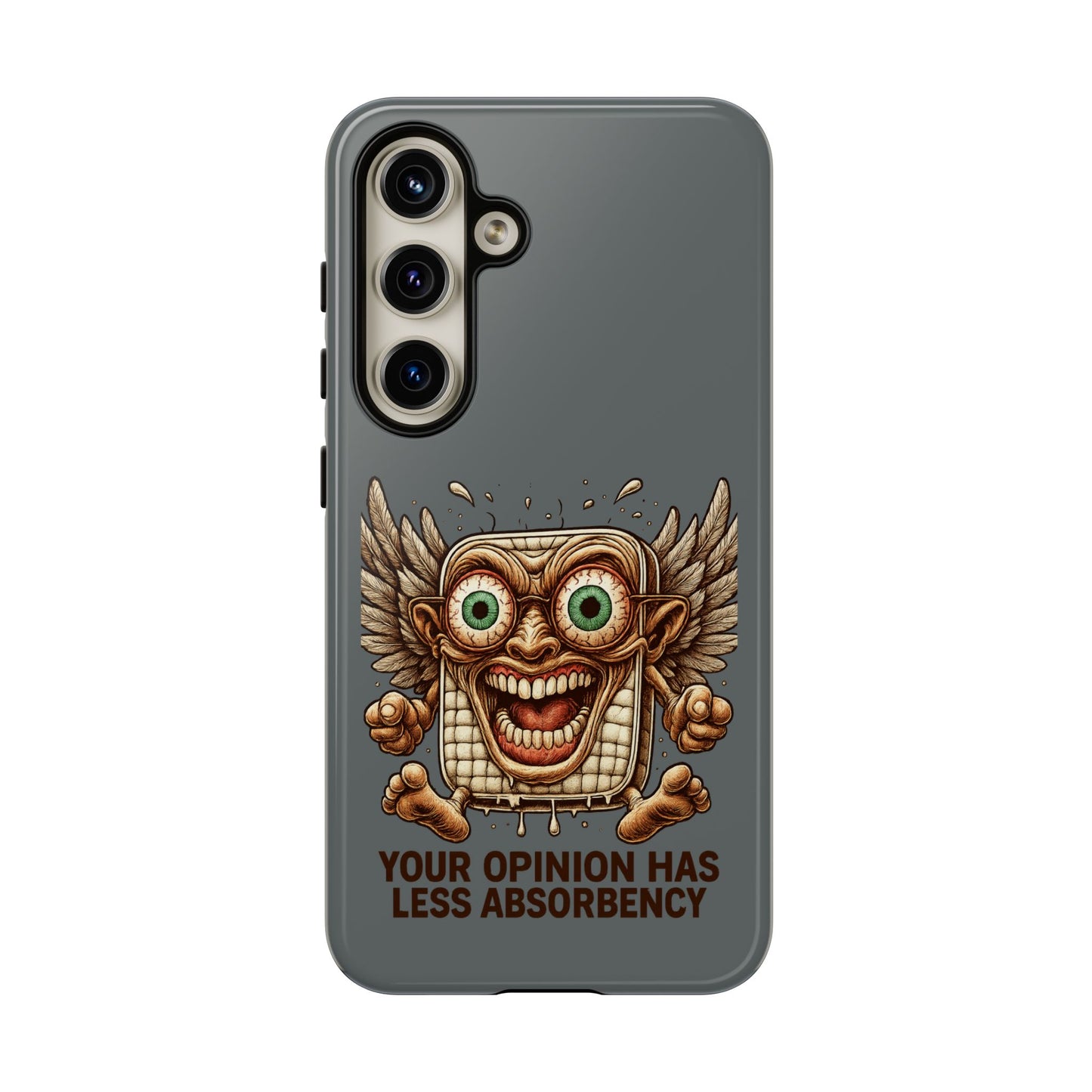 Phone Case — Funny Vintage Winged Toaster Design (“Your Opinion Has Less Absorbency”)