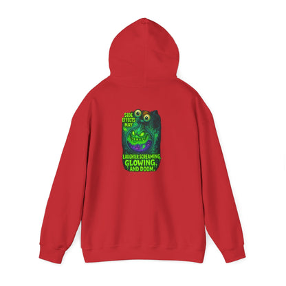 Glowing Green Monster Hoodie - "Causes Screaming, Glowing, and Doom" Graphic Pullover