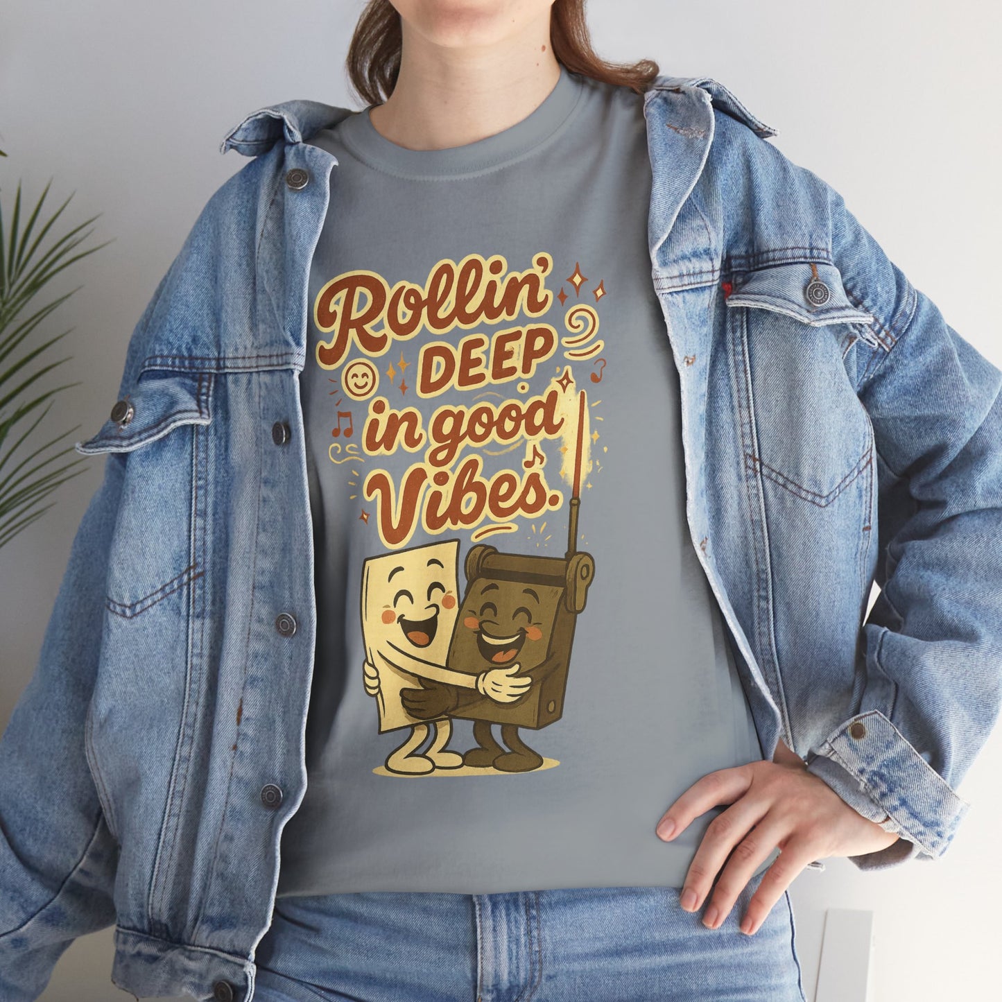 Rollin' Deep in Good Vibes – Smiling Paper & Roller T-Shirt