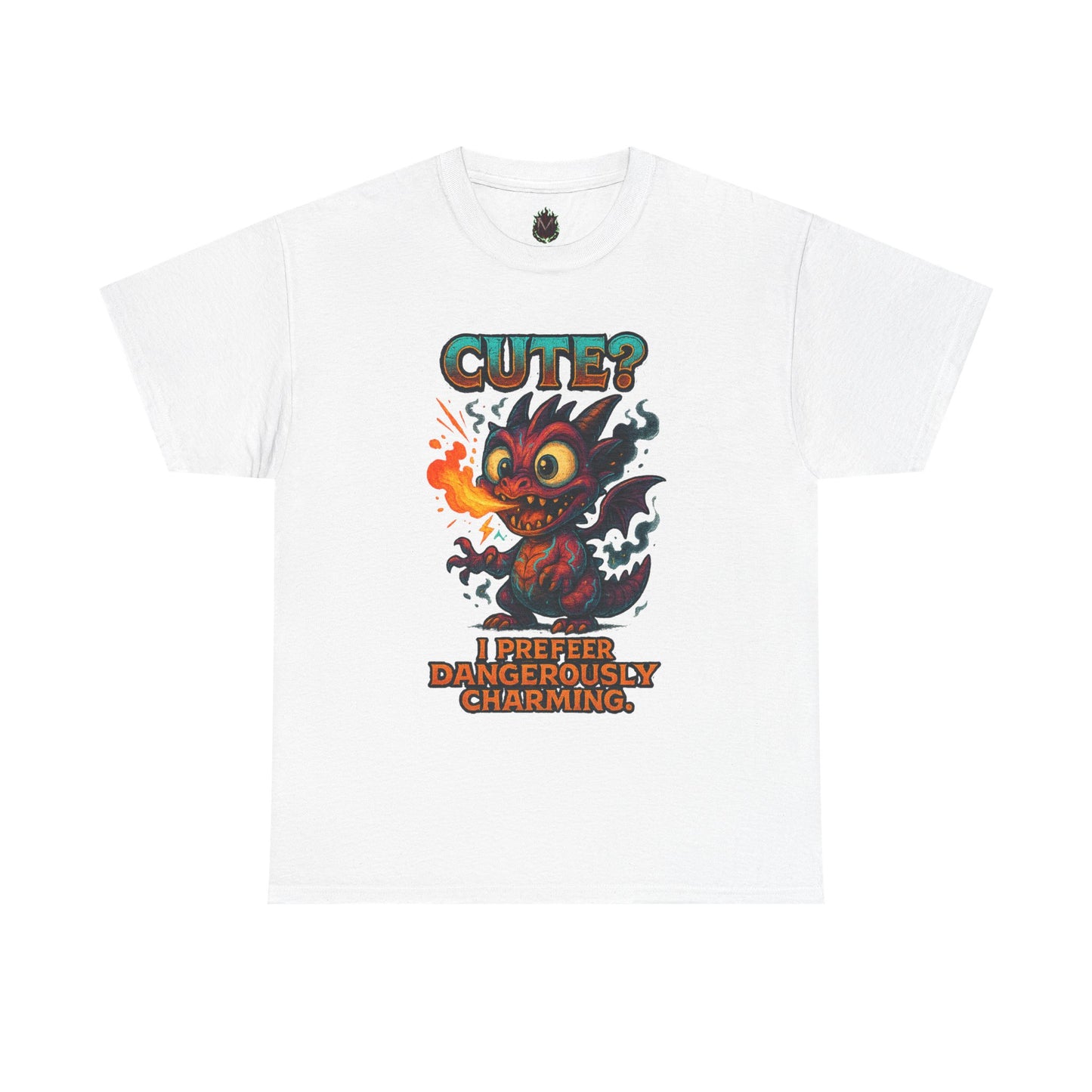 Cute? I Prefer Dangerously Charming Dragon Tee | Fiery Cartoon Demon