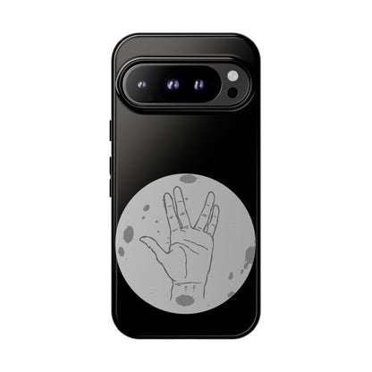 Spock Live Long Phone Case — Vulcan Salute Moon Graphic
