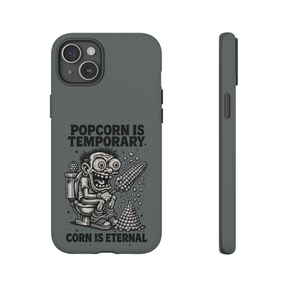 Phone Case — "Popcorn Is Temporary, Corn Is Eternal" Retro Zombie Corn Design
