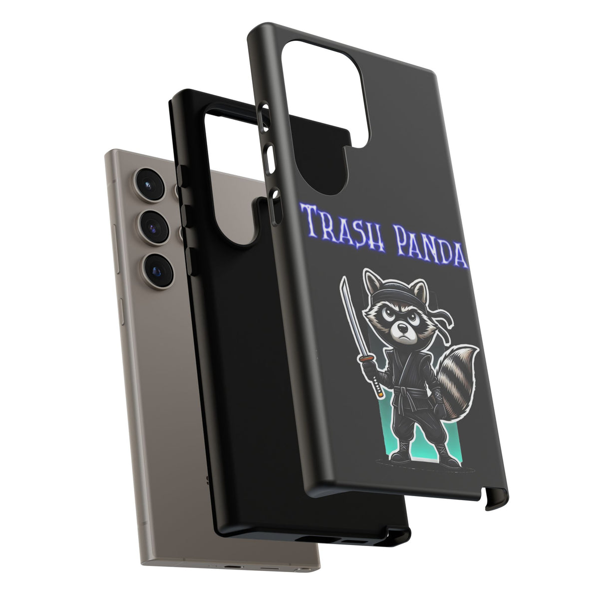 Trash Panda Ninja Phone Case — Cute Raccoon Warrior Protective Case