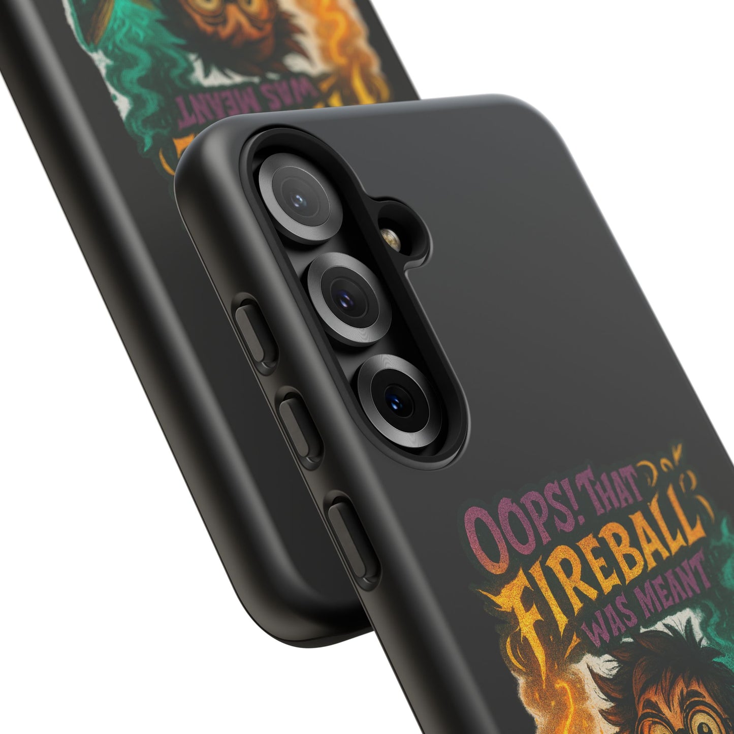 Phone Case — "Oops! That Fireball Was Meant to Be a Friendship Spell" Cute Fantasy Wizard Design