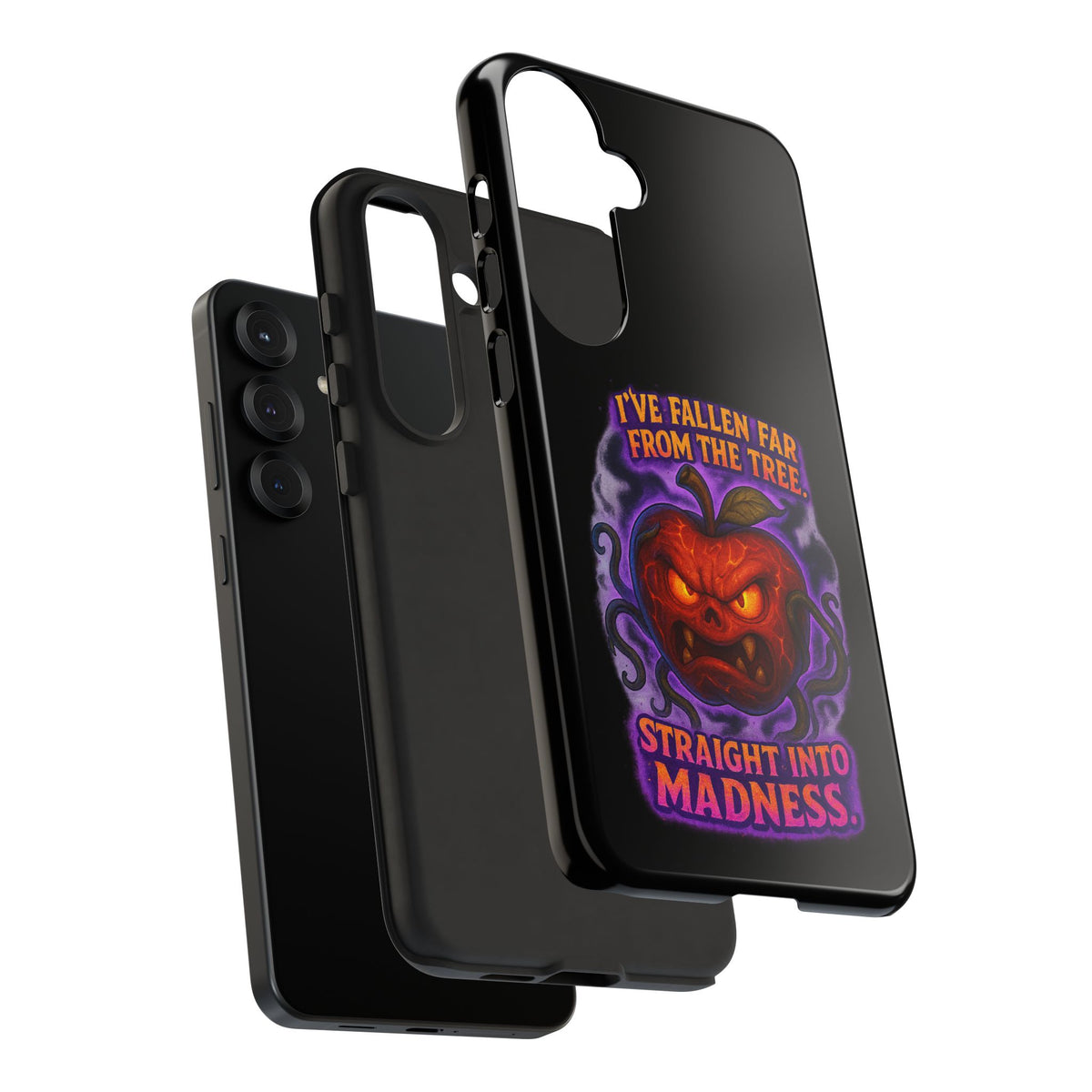 Phone Case — 'I've Fallen Far From the Tree, Straight Into Madness' Pumpkin Horror Design