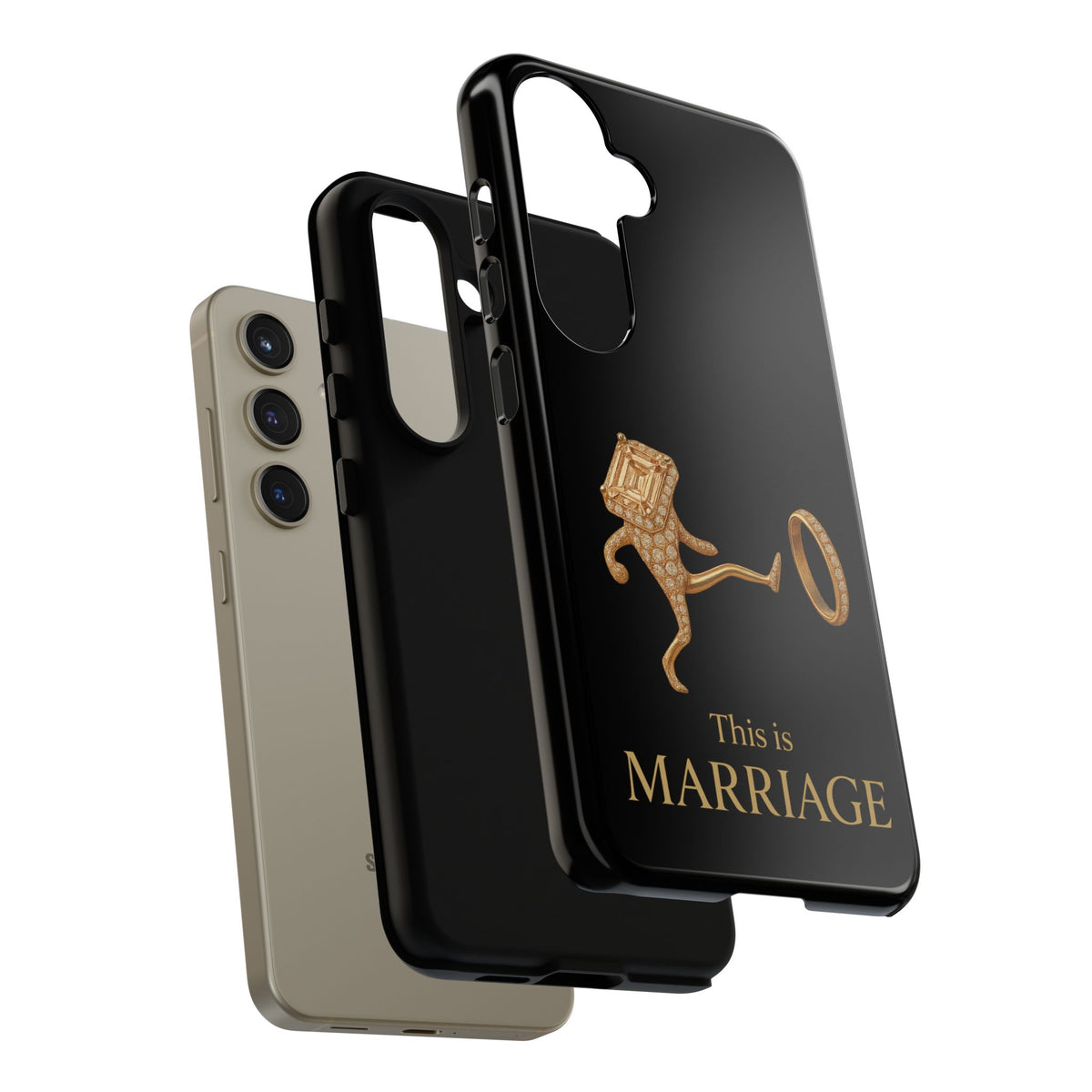 Phone Case - ‘This is Marriage’ Gold Ring Cartoon Design