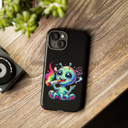 Alien Smoking Rainbow Joint Phone Case — Cute Psychedelic Cannabis iPhone Cover