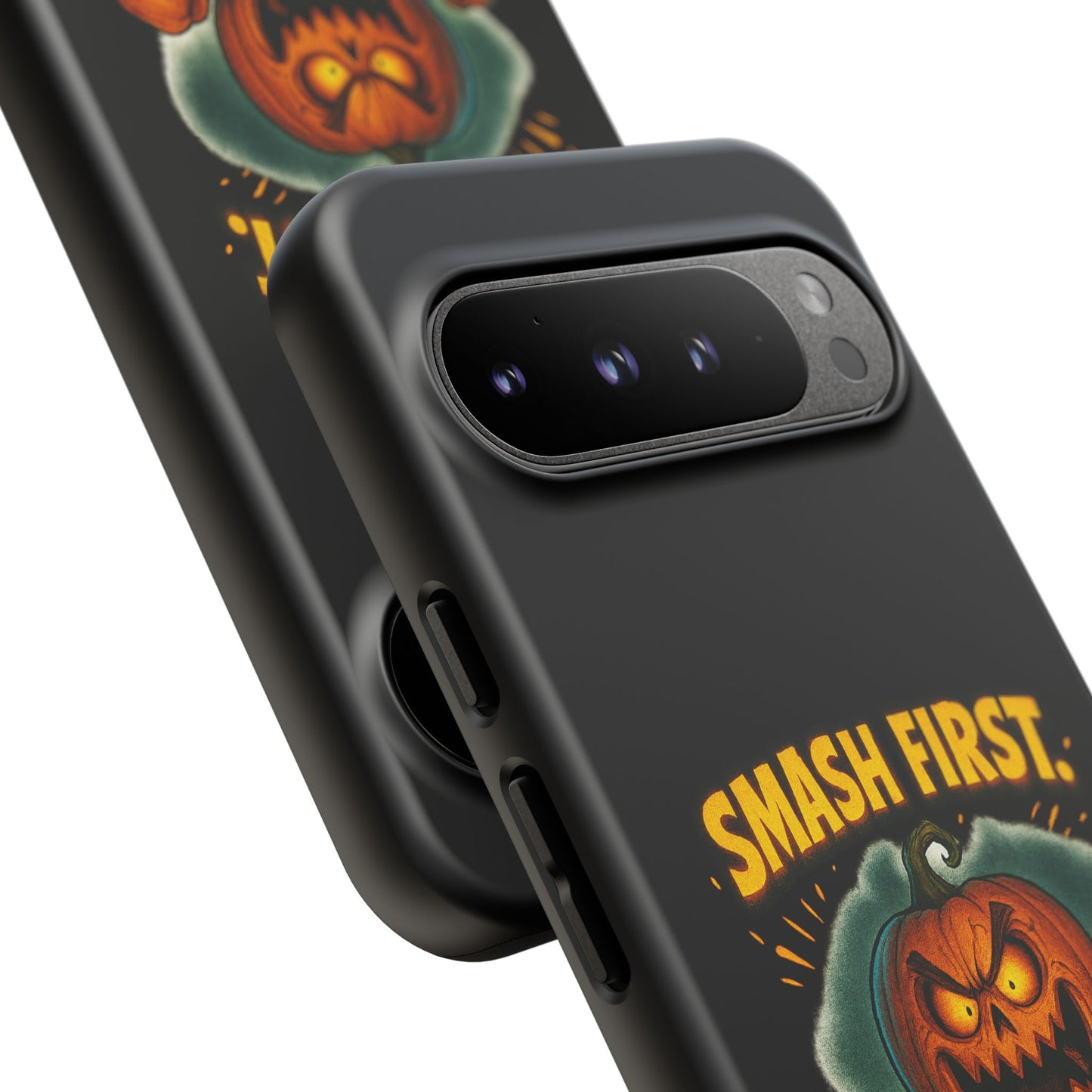 Phone Case — 'Smash First, Roast Seeds Later' Halloween Pumpkin Design