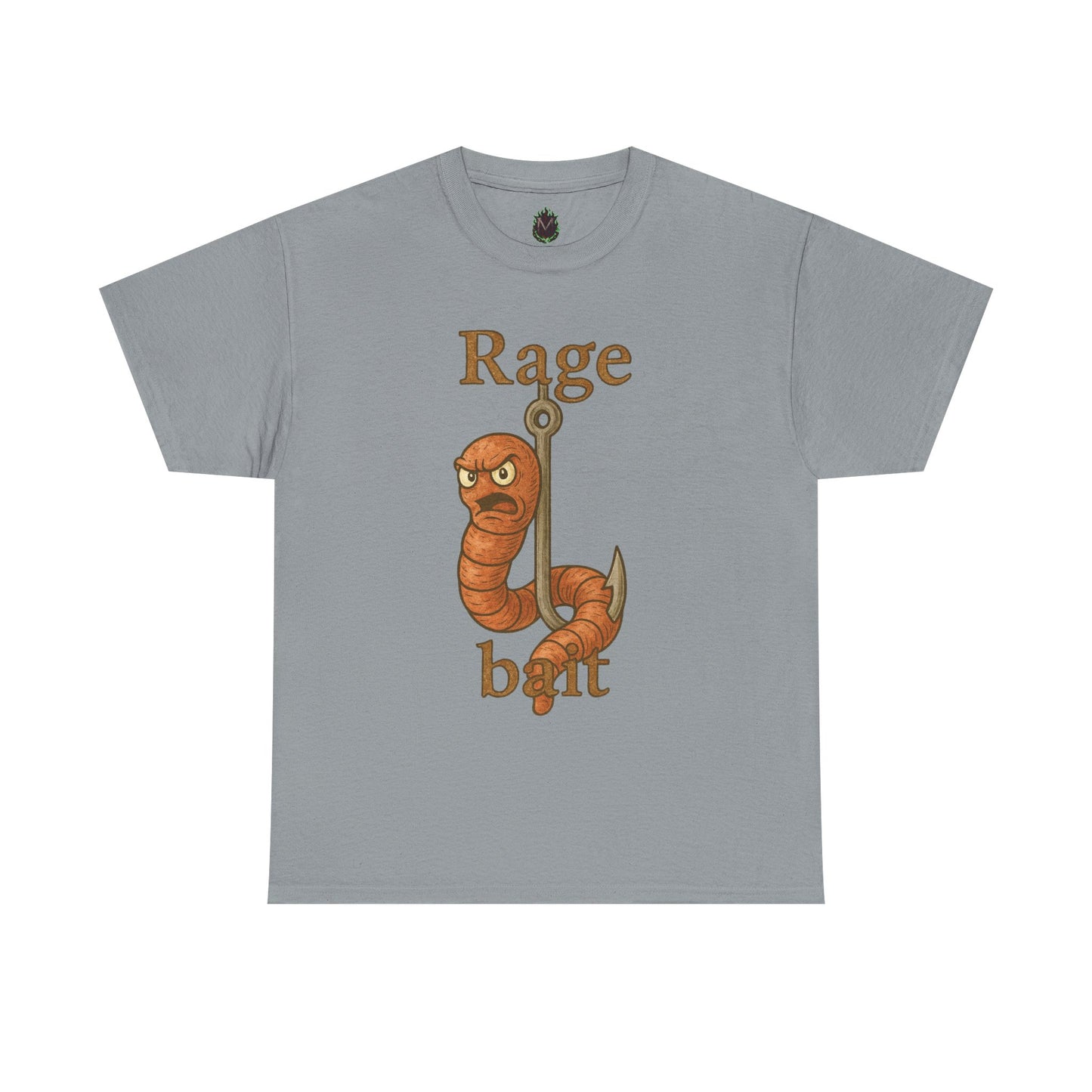 Rage Bait Worm T-Shirt | Angry Worm Fishing Hook Design