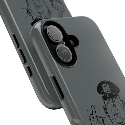 Vintage Cop Middle Finger Phone Case — Edgy Retro iPhone Protective Cover