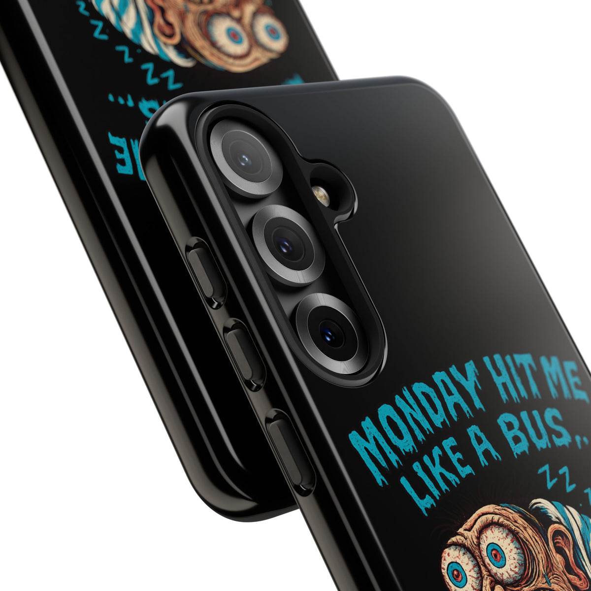 Phone Case — "Monday Hit Me Like a Bus... Then Reversed" Funny Grotesque Zombie Design