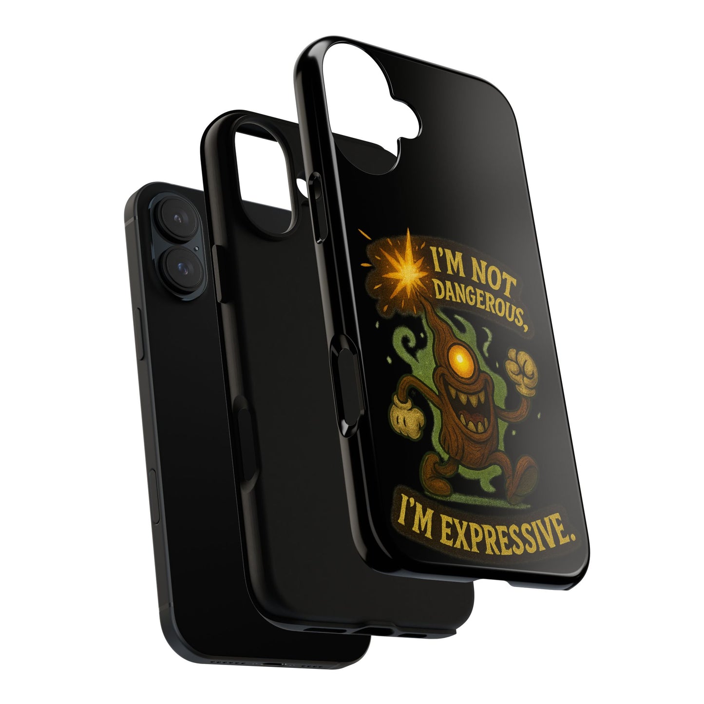Phone Case — “I’m Not Dangerous, I’m Expressive” Monster Protective Case