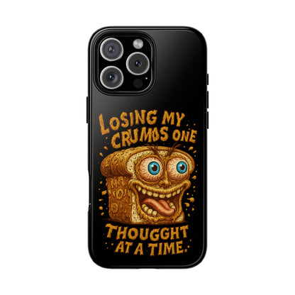 Phone Case — "Losing My Crumbs One Thought at a Time" Funny Retro Bread Illustration