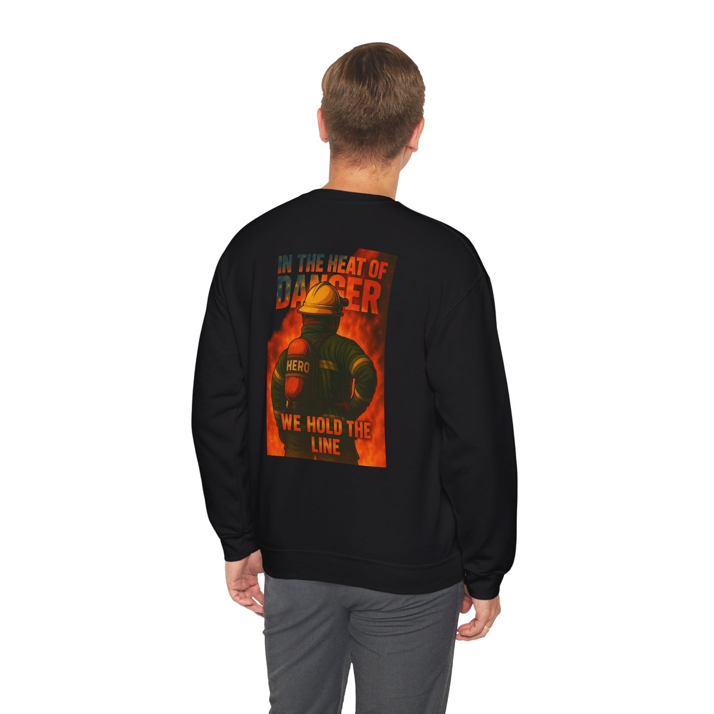 In the Heat of Danger We Hold the Line Crewneck Sweatshirt