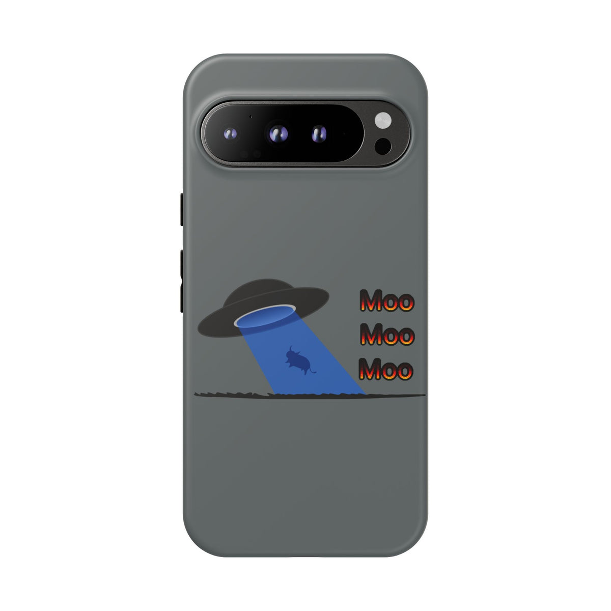 Phone Case — Funny UFO Cow Abduction Design with “Moo Moo Moo”