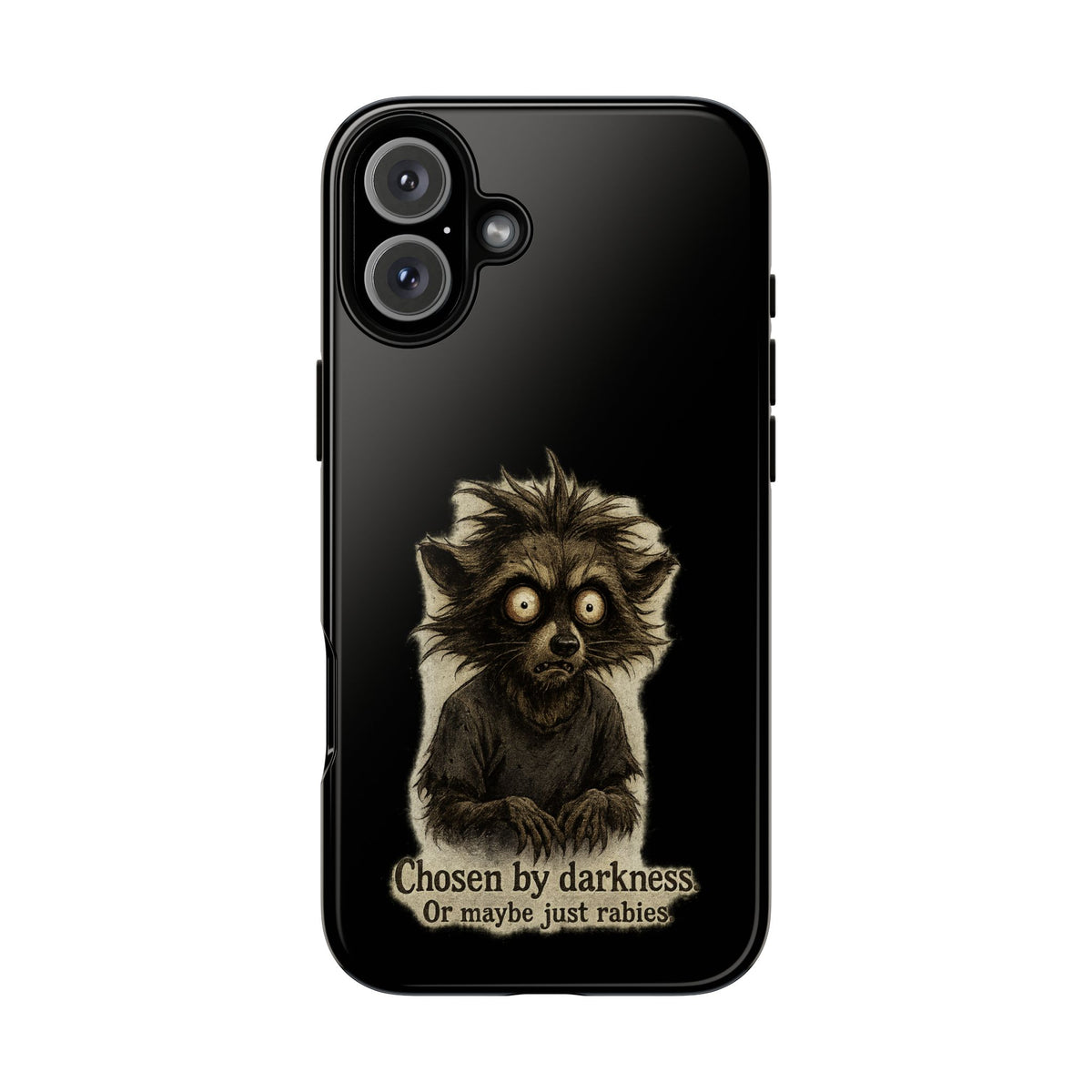 Phone Case — "Chosen by Darkness (Or Maybe Just Rabies)" Cute Creepy Lemur Design