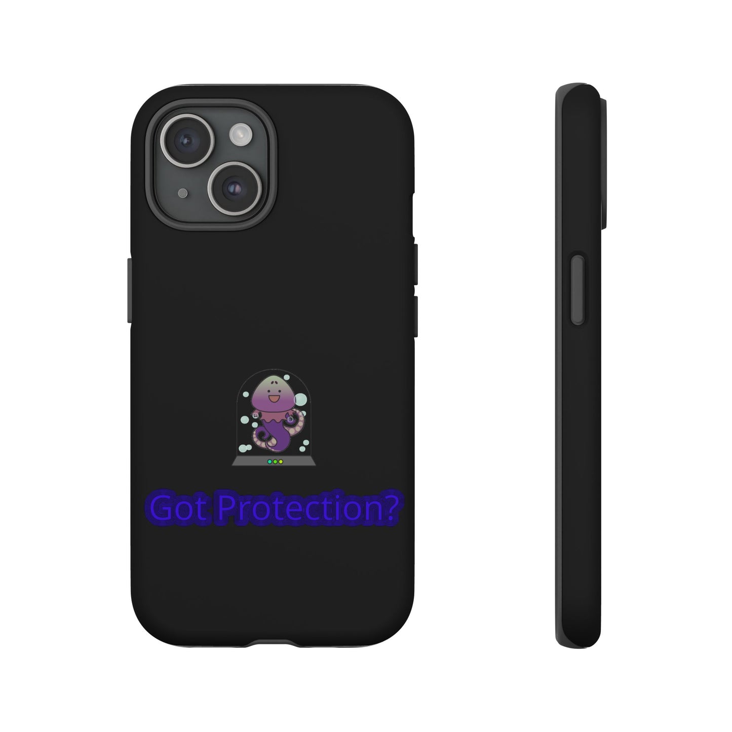 Phone Case — 'Got Protection?' Cute Purple Alien Anti-Shock Protective Cover