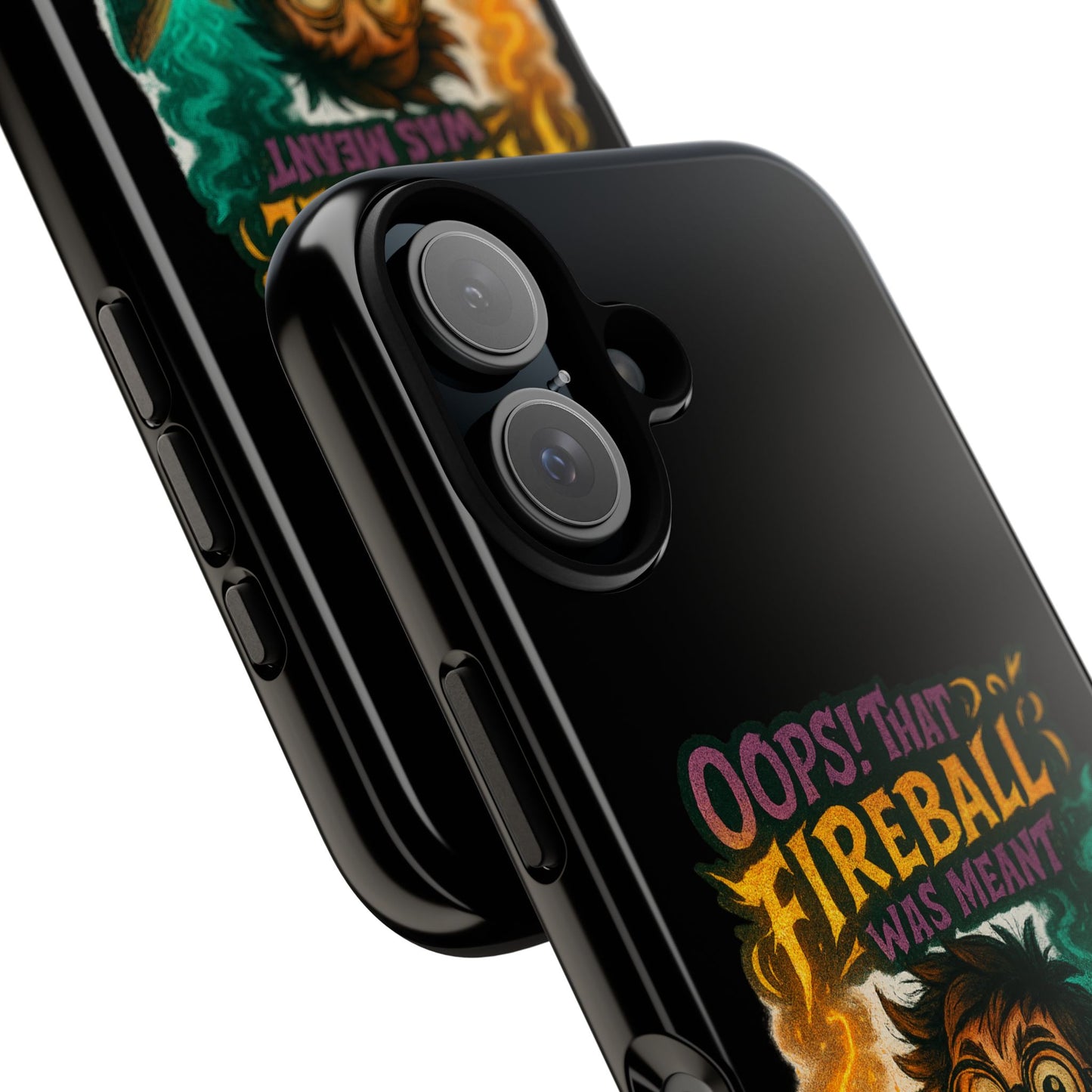 Phone Case — "Oops! That Fireball Was Meant to Be a Friendship Spell" Cute Fantasy Wizard Design
