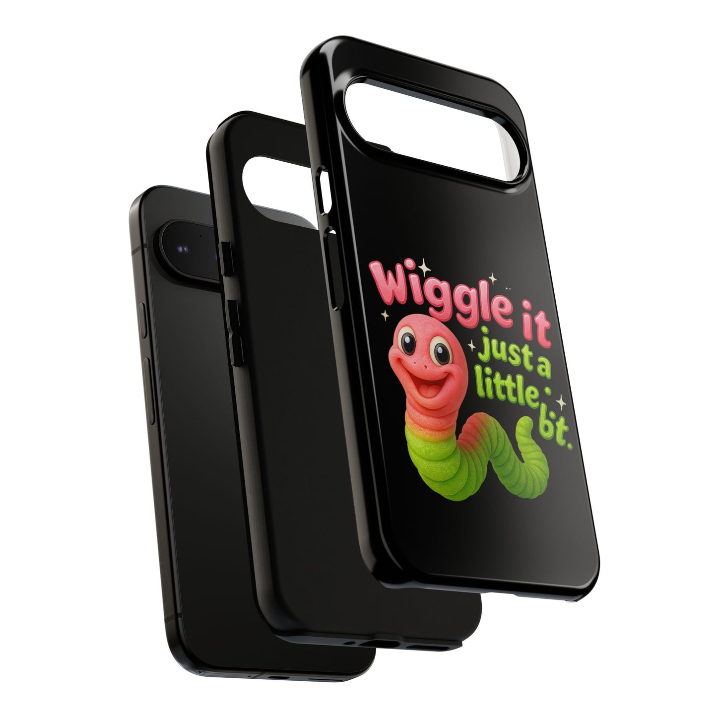 Wiggle It Worm Phone Case — Cute Pink & Green Cartoon iPhone Cover