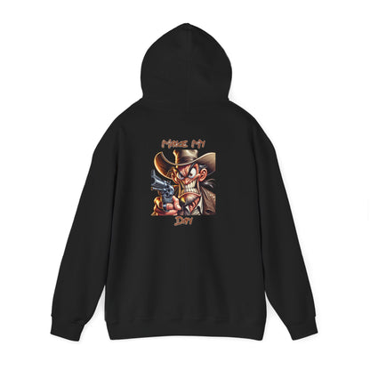 Make My Day Hoodie – Cartoon Gunslinger Attitude