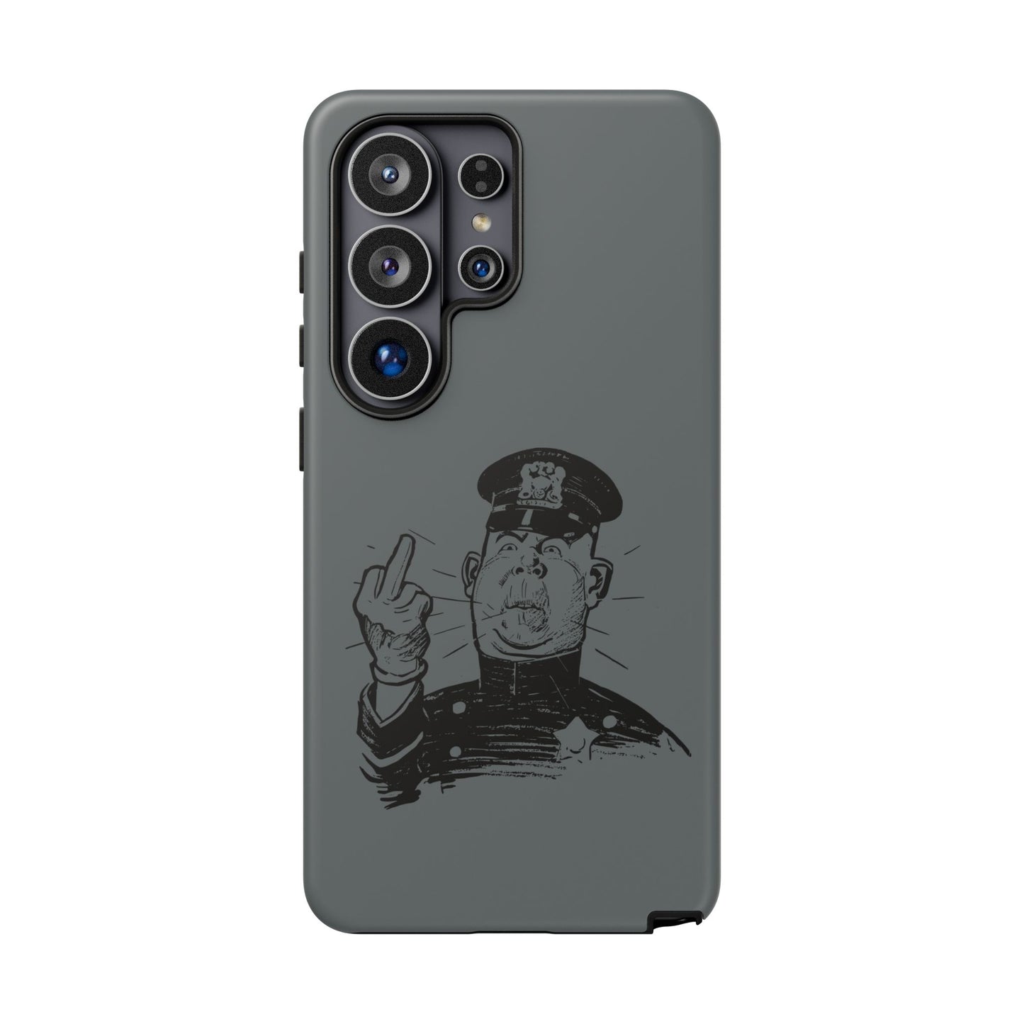 Vintage Cop Middle Finger Phone Case — Edgy Retro iPhone Protective Cover