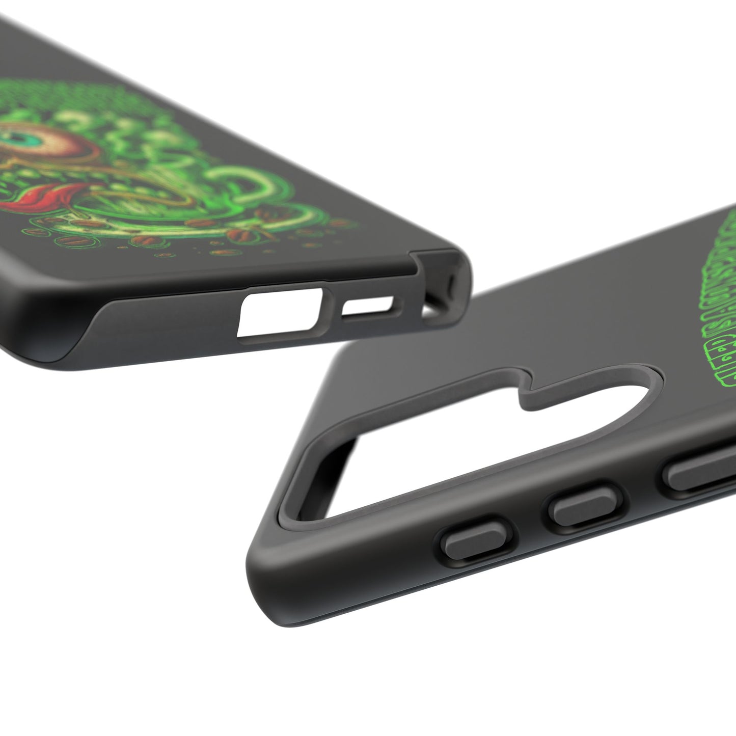 Phone Case — “Sleep Is a Conspiracy, Coffee Is Truth” Retro Monster Design