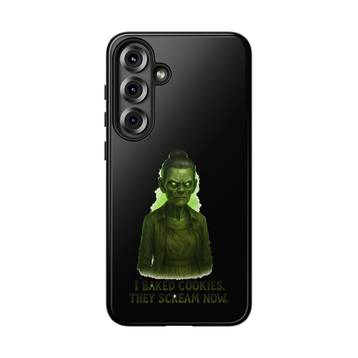 Spooky Green Ghost Phone Case — "I Baked Cookies, They Scream Now" Horror iPhone Cover