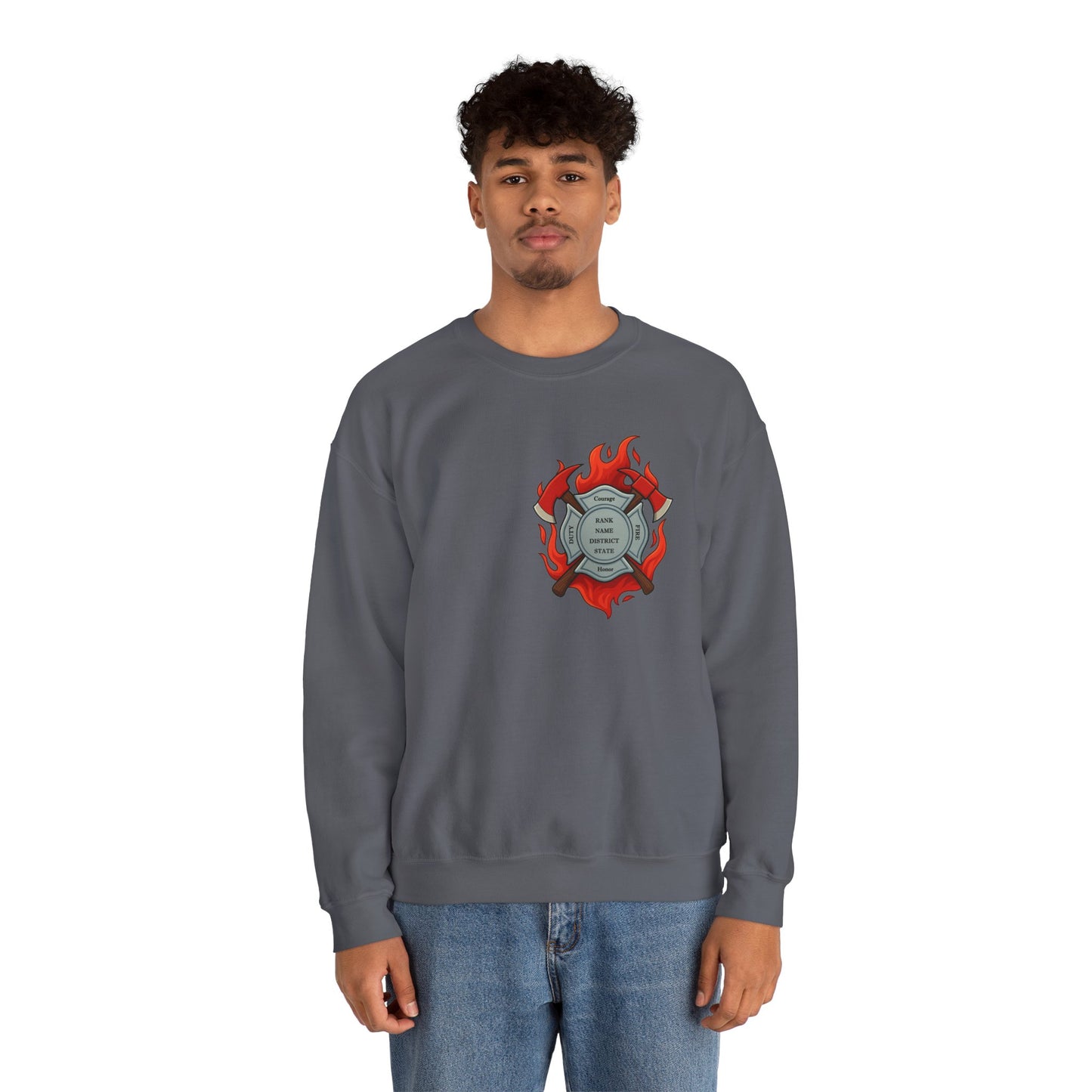 In the Heat of Danger We Hold the Line Crewneck Sweatshirt