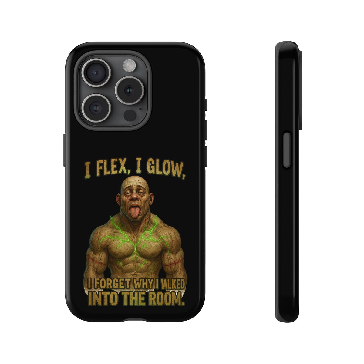 Phone Case — I Flex, I Glow Funny Muscular Guy Phone Cover