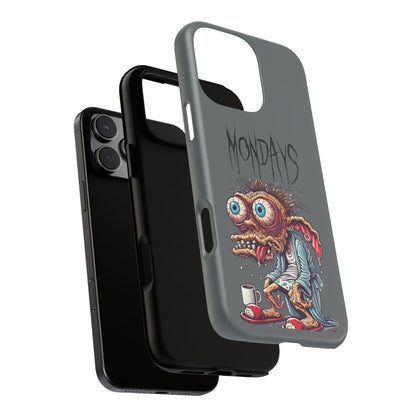 Mondays Zombie Character Phone Case – Funny Groggy Coffee Phone Cover