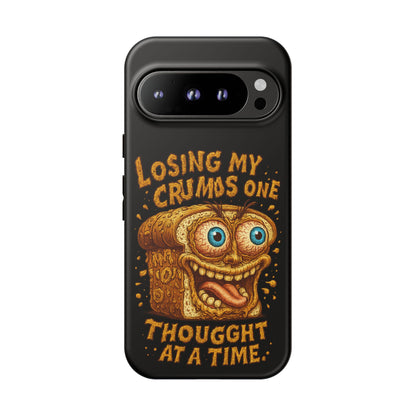 Phone Case — "Losing My Crumbs One Thought at a Time" Funny Retro Bread Illustration