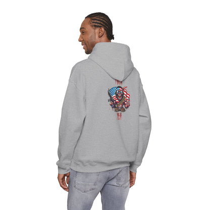 Patriotic Skull & Flag Hoodie – American Eagle Skeleton Graphic Sweatshirt