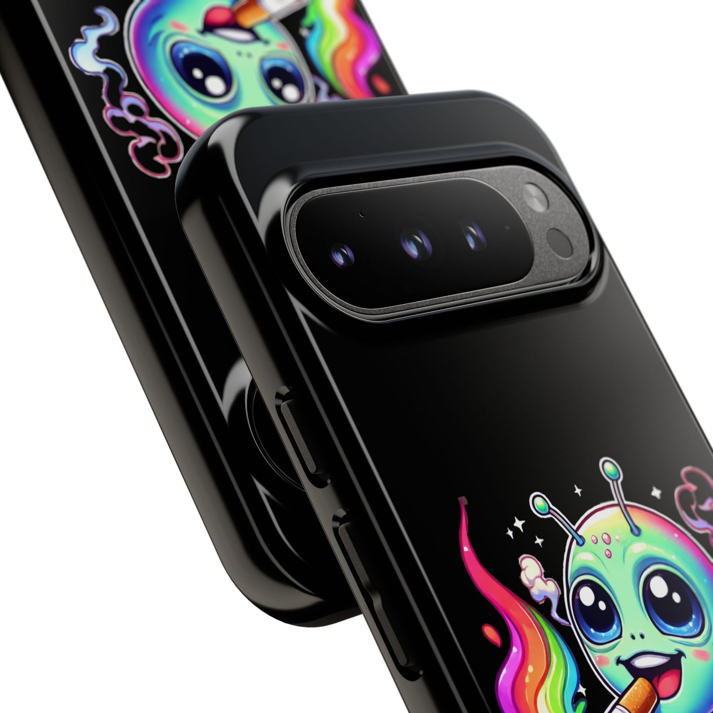 Alien Smoking Rainbow Joint Phone Case — Cute Psychedelic Cannabis iPhone Cover