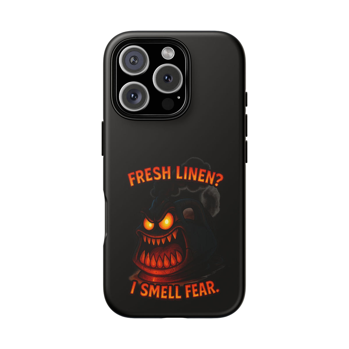 Phone Case — 'Fresh Linen? I Smell Fear.' Spooky Pumpkin Horror Protective Case