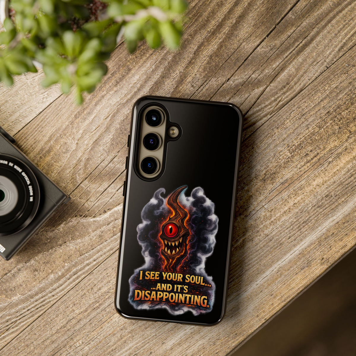 Phone Case — Fiery One‑Eye Demon with "I See Your Soul... And It's Disappointing"