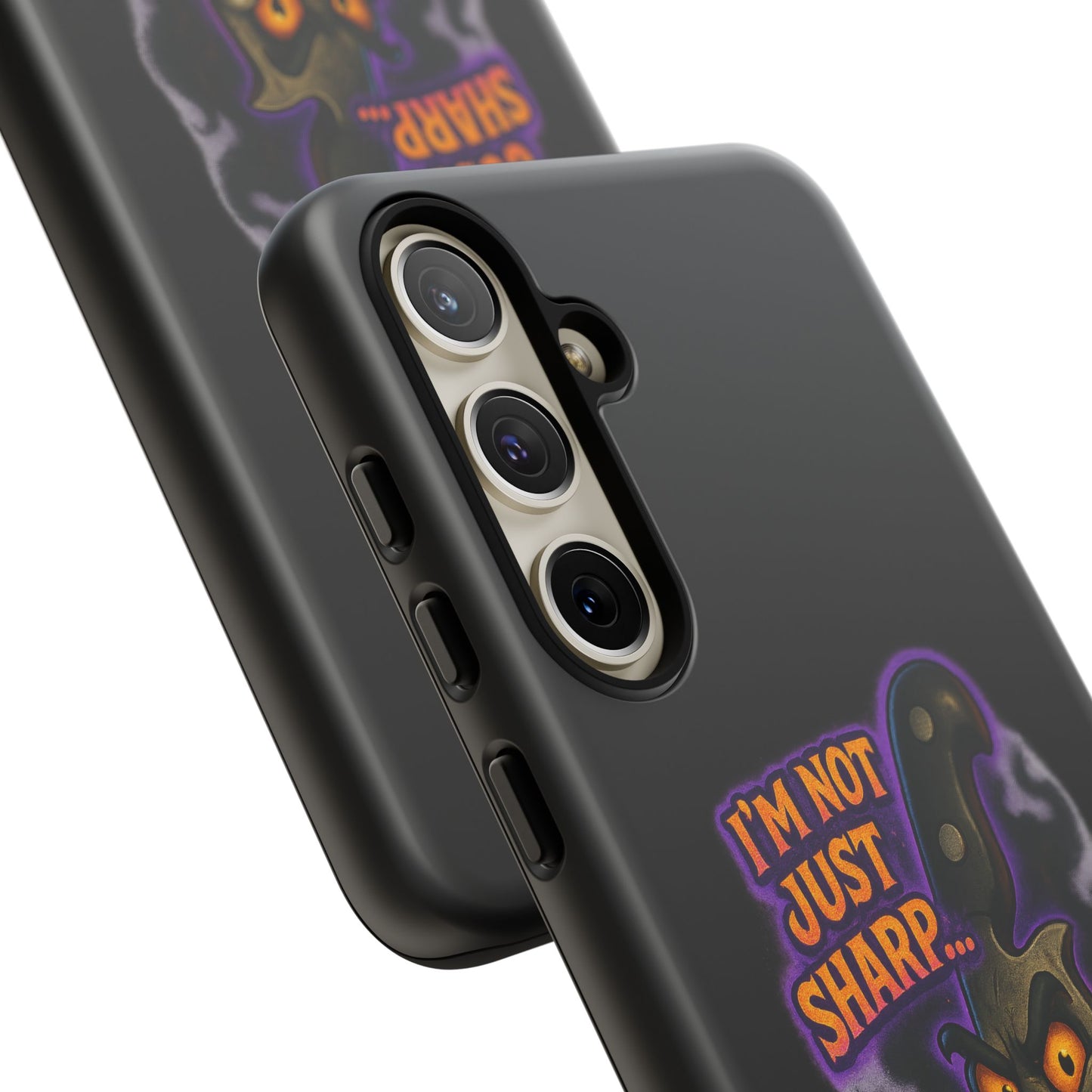 Knife Graphic Phone Case — "I'm Not Just Sharp... I'm Psycho-Sharp" Horror Phone Cover
