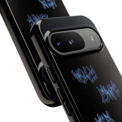 Phone Case — Blue Neon Graffiti "Tough Cases" Protective Cover