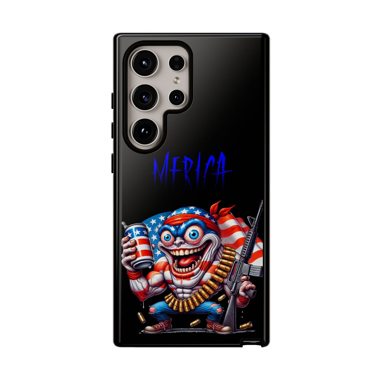 Phone Case — Patriotic 'Merica Clown with Flag, Beer & Rifle