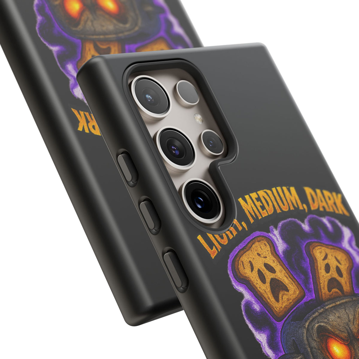 Phone Case — 'Light, Medium, Dark or Eternal Blackened Torment?' Spooky Toast & Toaster Horror Design
