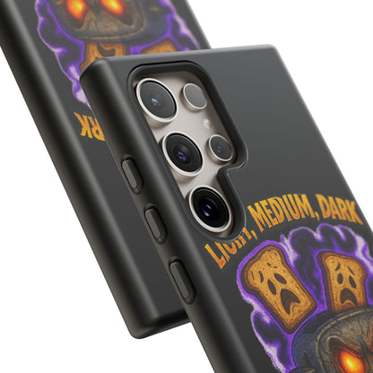 Phone Case — 'Light, Medium, Dark or Eternal Blackened Torment?' Spooky Toast & Toaster Horror Design