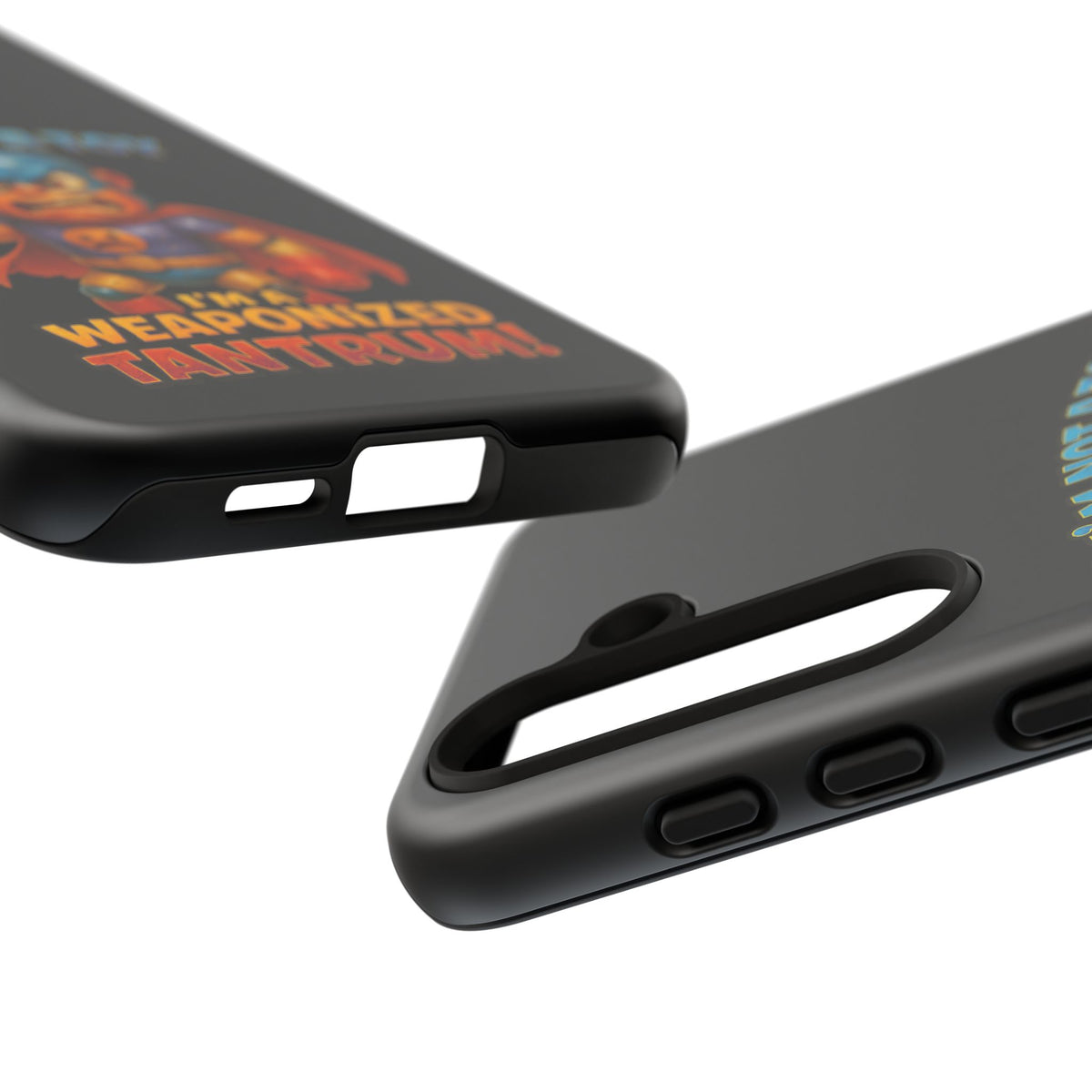 Phone Case — "I'm Not a Toy, I'm a Weaponized Tantrum" Cartoon Superhero Design