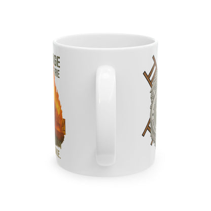 Courage Under Fire – Strength in the Smoke Firefighter Mug