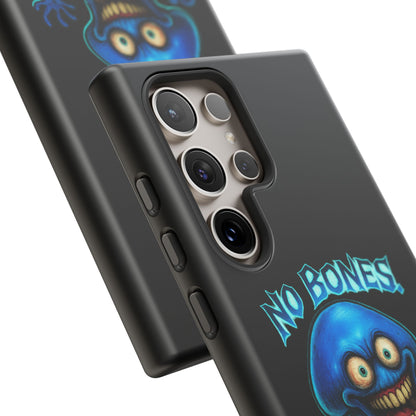 Phone Case — 'No Bones, No Chill, No Mercy' Blue Jellyfish Horror Design