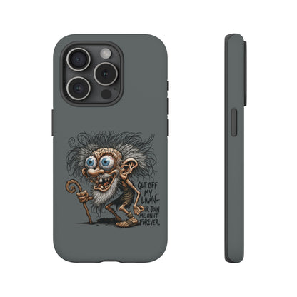 Phone Case — Funny Grumpy Troll Design: “Get Off My Lawn” Protective Cover